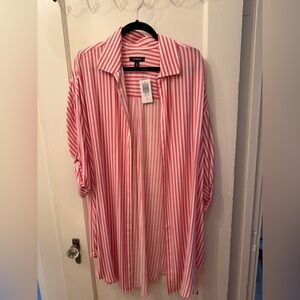NWT Torrid Gauze Open Front Shirt Kimono in Chateau Rose